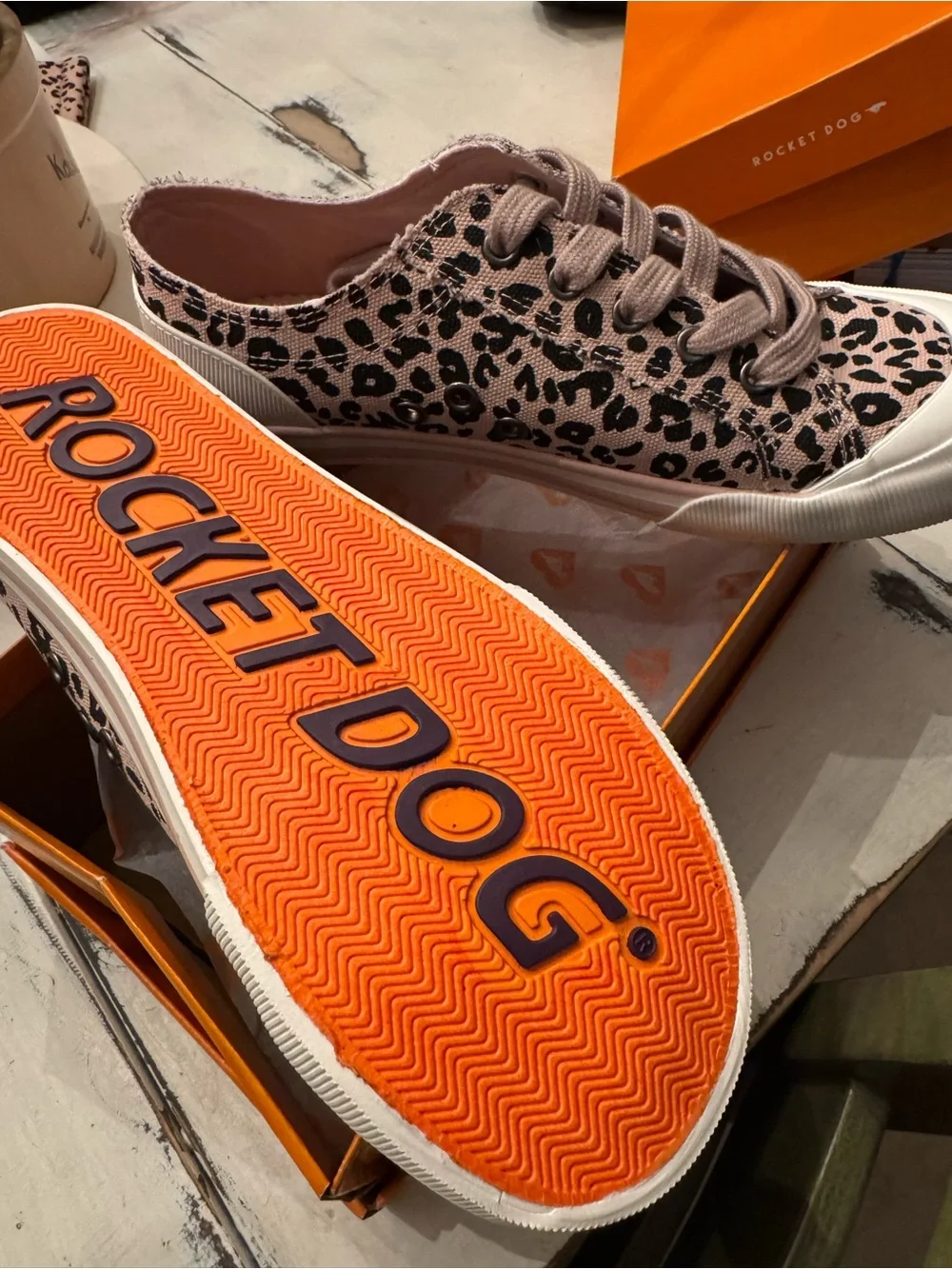 Rocket Dog Pink Leopard Canvas Lace-Up Sneakers